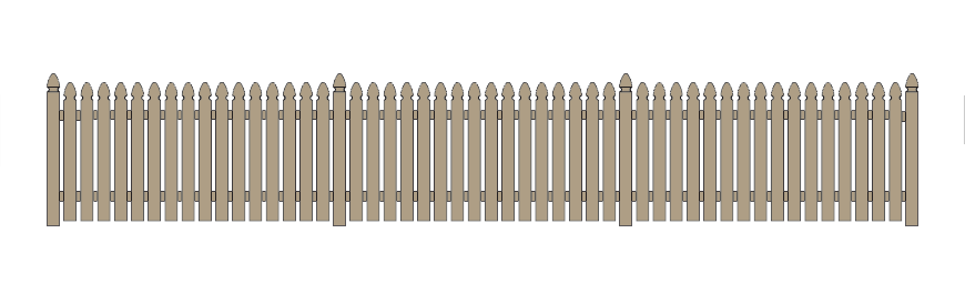 Flat Board Picket Fence